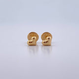 Stud Earrings Heart 0.4gr / Stamped Yellow Gold 18K $