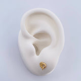 Topos Corazon Compartido 0.75gr / Circones Blancos Oro Amarillo 18K $