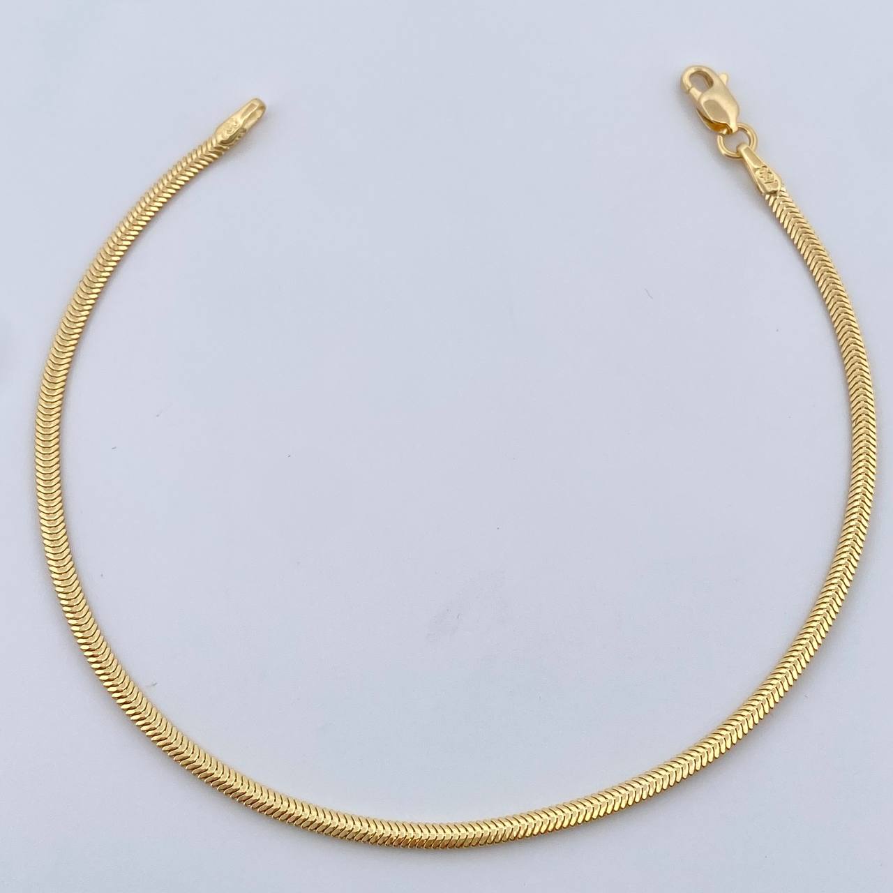 Flat Snake Bracelet 2.75gr / 7.6in / 18K Gold +3&