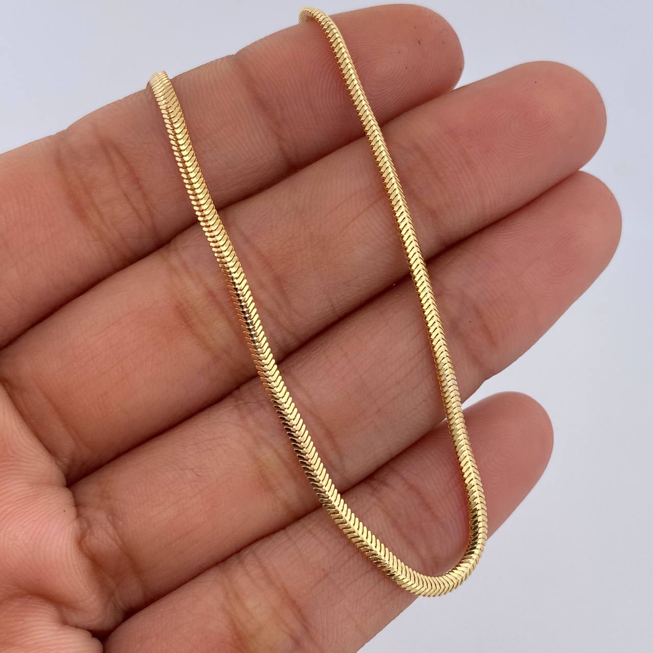 Flat Snake Bracelet 2.75gr / 7.6in / 18K Gold +3&