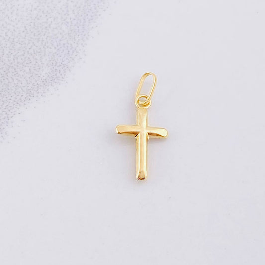 Dije Cruz Puntas Planas 0.15g / 3/4 in Oro Amarillo 18K