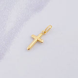 Dije Cruz Puntas Planas 0.2 g / 1/2 in Oro Amarillo 18K