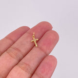 Dije Cruz Puntas Planas 0.2 g / 1/2 in Oro Amarillo 18K
