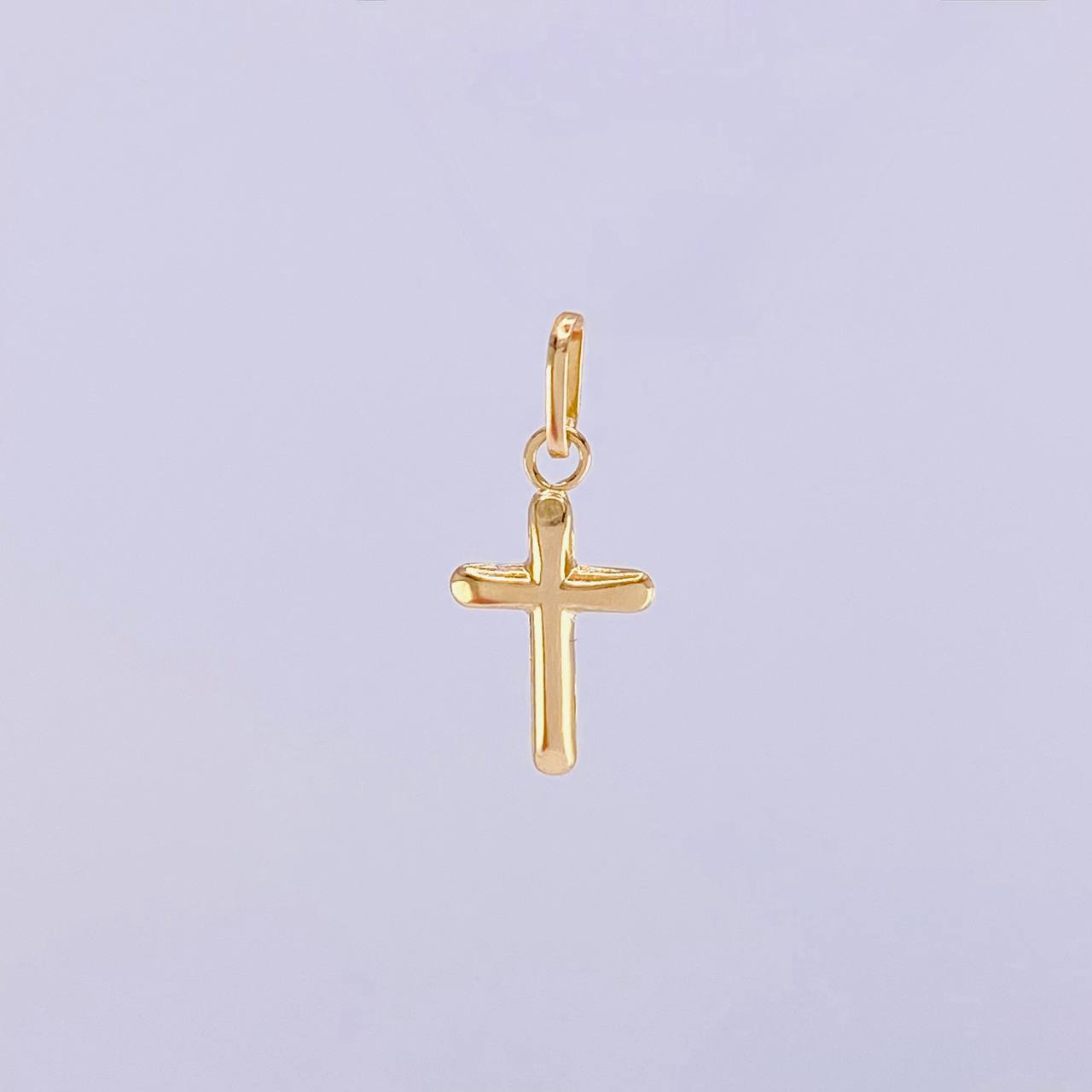 Dije Cruz Puntas Planas 0.2 g / 1/2 in Oro Amarillo 18K