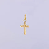 Dije Cruz Puntas Planas 0.2 g / 1/2 in Oro Amarillo 18K