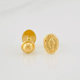 Miraculous Virgin Stud Earrings 0.75g / in / 6.1mm Yellow Gold 18K