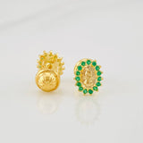 Topos Virgen de Guadalupe 0.85g / in / 6.4mm Oro Amarillo 18K