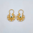 Candongas Reina 2.45gr / 2.3cm / Filigrana Circon Verde Oro Amarillo 18K &