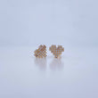 Topos Corazon Pixeliado 2gr / Circones Blancos Oro Amarillo 18K &