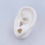 Topos Corazon Pixeliado 2gr / Circones Blancos Oro Amarillo 18K &