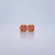 Stud Earrings Clover 1.45gr / Pink Stone 18K Yellow Gold &