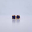 Stud Earrings Clover 2gr / Purple Stone 18K Yellow Gold &