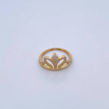 Crown Ring 2.55gr / T6 1/4 / White Zircons 18K Yellow Gold &