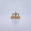 Crown Ring 2.55gr / T6 1/4 / White Zircons 18K Yellow Gold &