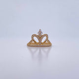 Crown Ring 2.55gr / T6 1/4 / White Zircons 18K Yellow Gold &