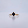 Ring Clover 2.1gr / Size 6 3/4 / Black Onyx 18K Yellow Gold &