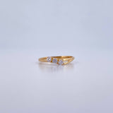 Trinity Ring 1.4gr / Size 5 1/2 / White Zircons 18K Yellow Gold &