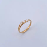 Trinity Ring 1.4gr / Size 5 1/2 / White Zircons 18K Yellow Gold &
