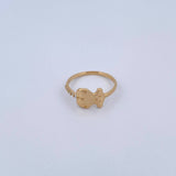 Bear Ring Ts 1.5gr / T4 1/2 / White Zircons 18K Yellow Gold &