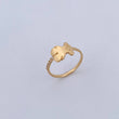 Bear Ring Ts 1.5gr / T6 / White Zircons 18K Yellow Gold &