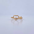 Heart Silhouette Ring 1.2gr / Size 5 1/4 / Smooth 18K Yellow Gold &