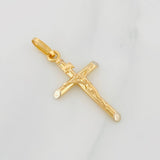 Dije Cruz Cristo 1.5g / 1 1/4 in Dos Oros Amarillo Blanco 18K