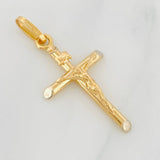 Dije Cruz Cristo 1.5g / 1 1/4 in Dos Oros Amarillo Blanco 18K