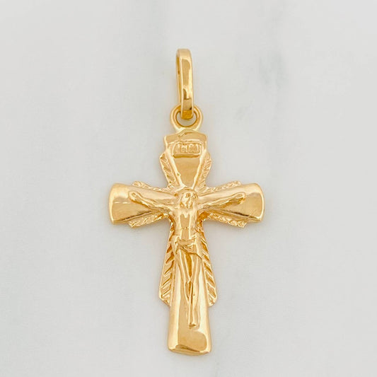 Dije Cruz Cristo 1.25g / 1 1/4 in Oro Amarillo 18K