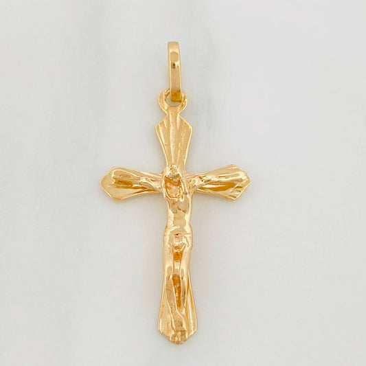 Dije Cruz Cristo 1.6g / 1 1/4 in Oro Amarillo 18K
