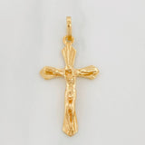 Pendant Cross Christ 1.6g / 1 1/4 in Yellow Gold 18K