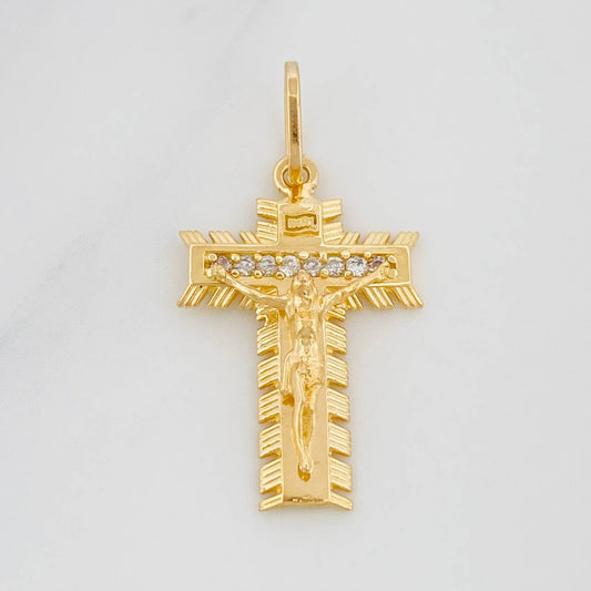 Dije Cruz Cristo  Milagroso 2.1g / 1 in Oro Amarillo 18K