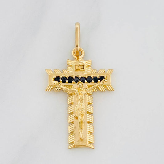 Dije Cruz Cristo Milagroso 2.1g / 1 in Oro Amarillo 18K