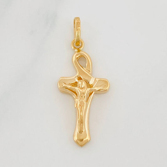 Dije Cruz Cristo 2.05g / 1 1/4 in Oro Amarillo 18K