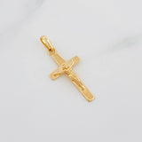 Pendant Cross Christ 1.4g / 1 1/4 in Yellow Gold 18K