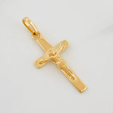 Pendant Cross Christ 1.4g / 1 1/4 in Yellow Gold 18K