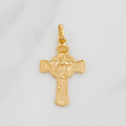 Dije Cruz Rostro Cristo 1.85g / 1 1/4 in Oro Rosa 18K