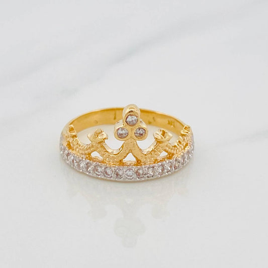 Tiara Ring 2.9g / T6 1/2 Two-Tone Yellow White Gold 18K