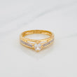 Solitaire Ring 2.2g / Size 6 1/2 Two-Tone Yellow White Gold 18K