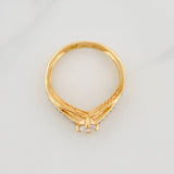 Solitaire Ring 2.2g / Size 6 1/2 Two-Tone Yellow White Gold 18K
