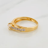 Solitaire Ring 2.2g / Size 6 1/2 Two-Tone Yellow White Gold 18K