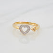 Anillo Corazón Flecha 1.85g / T7 Dos Oros Amarillo Blanco 18K