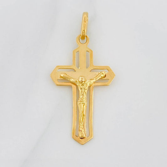 Dije Cruz Cristo 2.9g / 1 1/2 in Oro Amarillo 18K