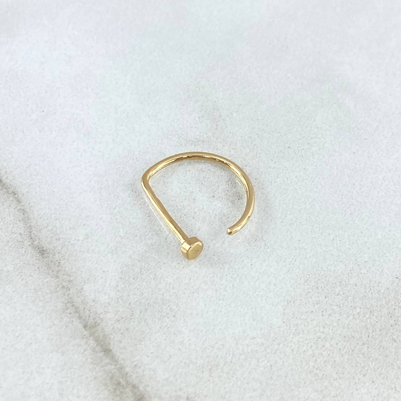 Piercing En Arco 0.35gr / 1.4cm / Cabeza Plana Oro Amarillo 18K (Joya) *