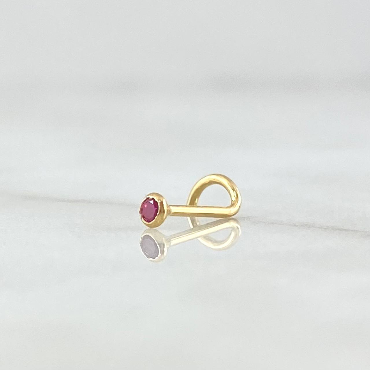 Fuchsia Zircon Piercing 0.15gr / 1cm / Special Birthstone 18K Gold ©