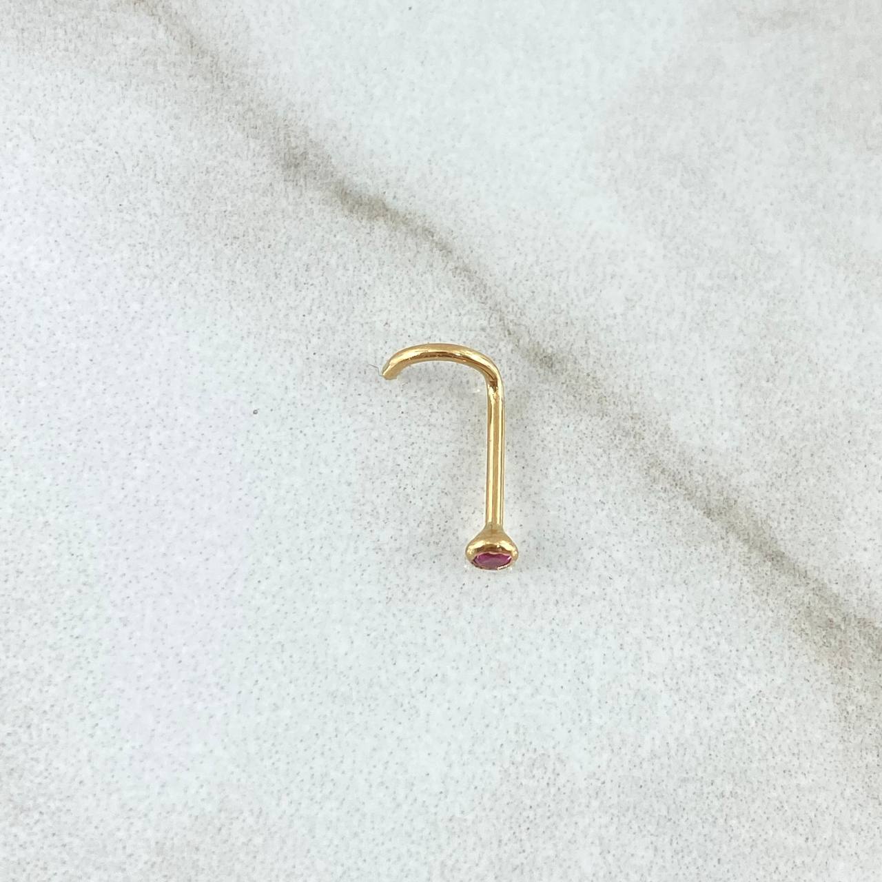 Fuchsia Zircon Piercing 0.15gr / 1cm / Special Birthstone 18K Gold ©