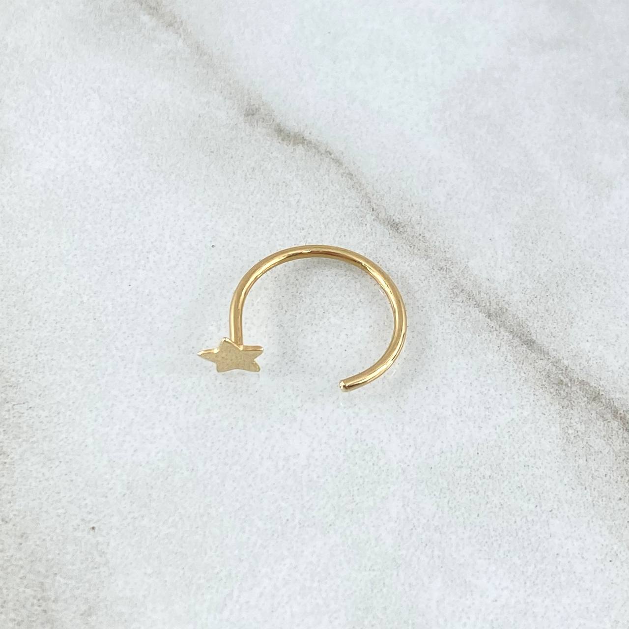 Piercing Media Curva Estrella 0.35gr / 1.2cm / Oro Amarillo 18K (Joya)