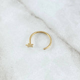 Piercing Media Curva Estrella 0.35gr / 1.2cm / Oro Amarillo 18K (Joya)