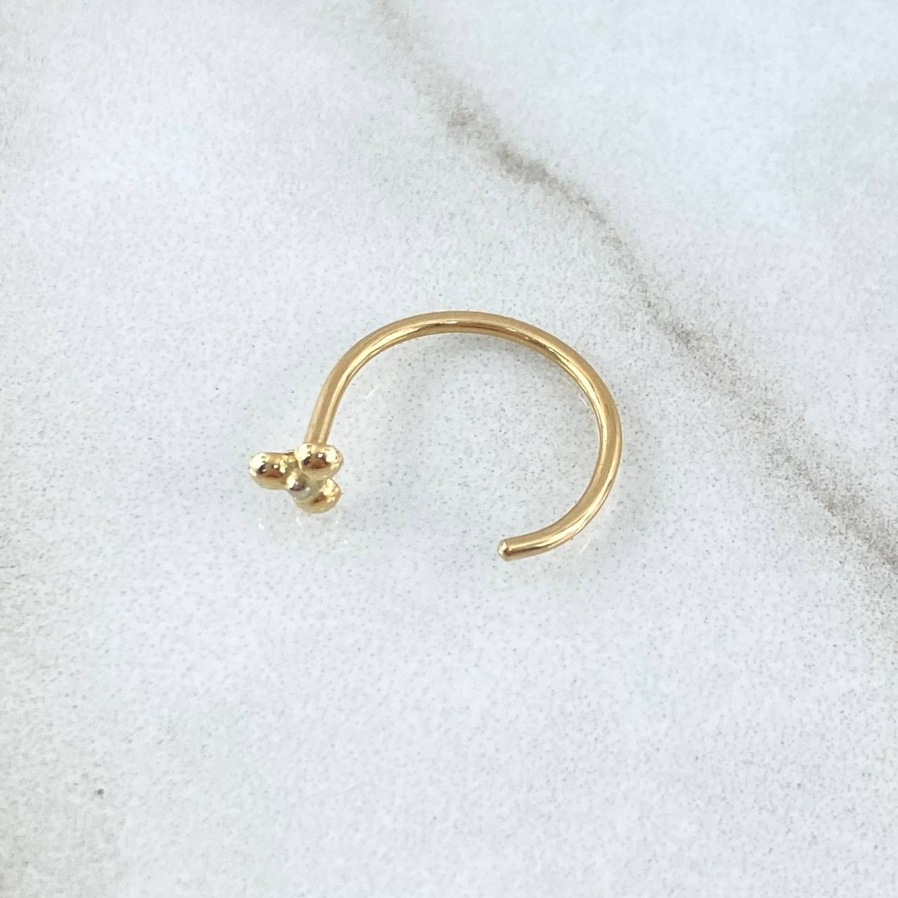 Piercing Media Curva Flor 0.35gr / 1.3cm / Oro Amarillo 18K (Joya)