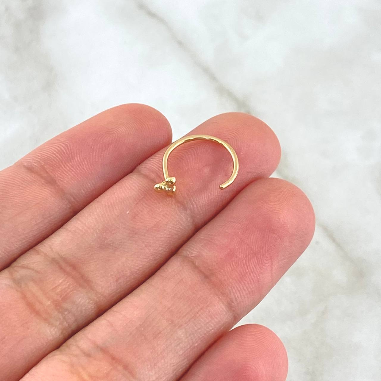 Piercing Media Curva Flor 0.35gr / 1.3cm / Oro Amarillo 18K (Joya)