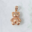 Pendant Bear 7.6gr / 3.5cm / White Zircons - Green Eyes 18K Rose Gold *